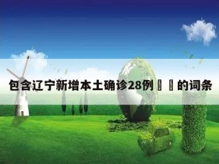 包含辽宁新增本土确诊28例㊙️的词条