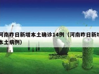 河南昨日新增本土确诊14例（河南昨日新增本土病例）